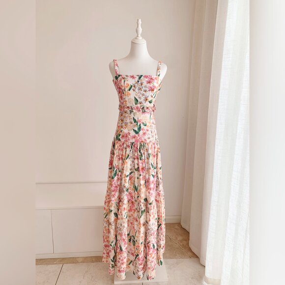 Agua by Agua Bendita Lima print linen maxi dress - Picture 6 of 14